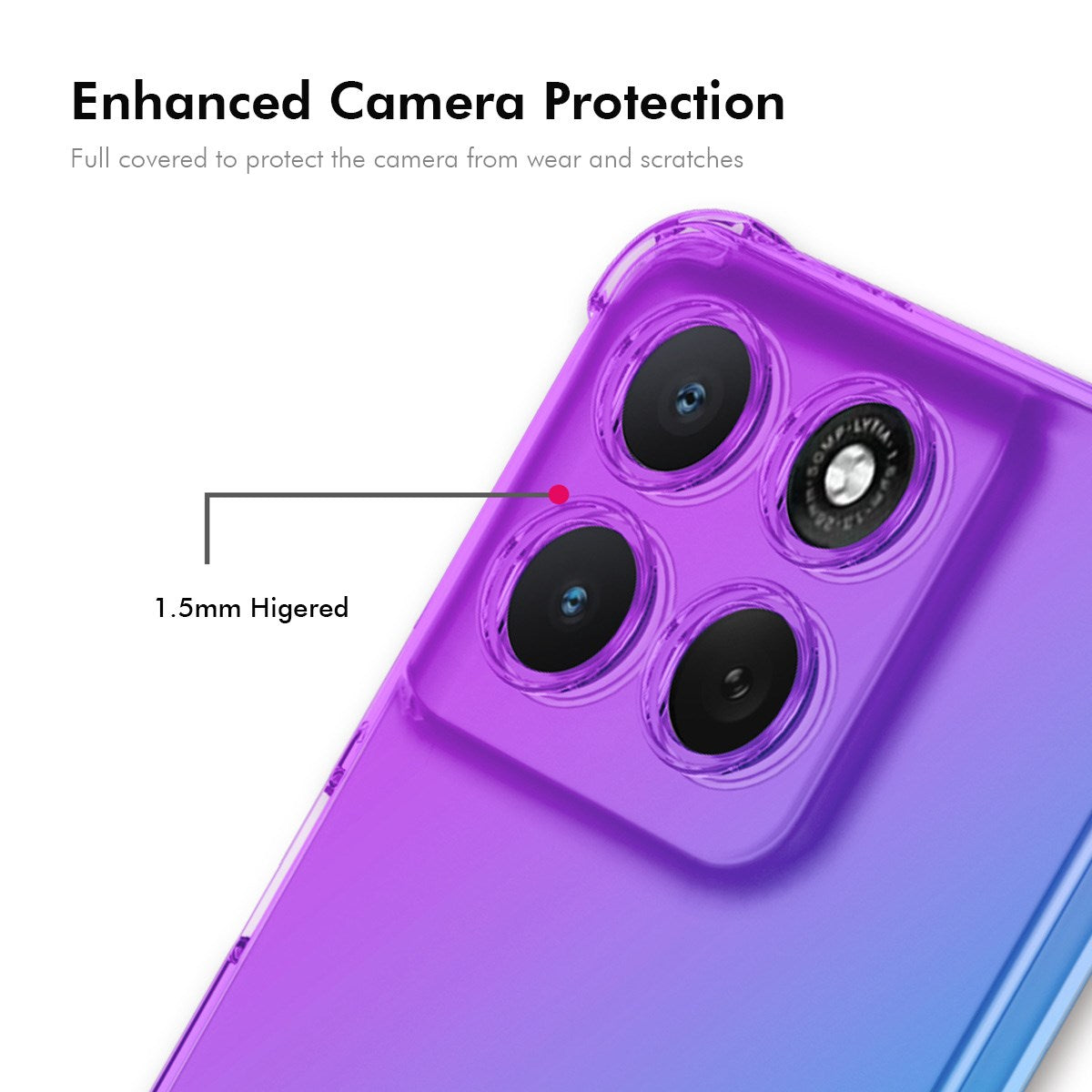 Motorola Moto G86 Power - ENKAY Stødabsorberende Fleksibelt Plastik Cover - Blå / Lyserød