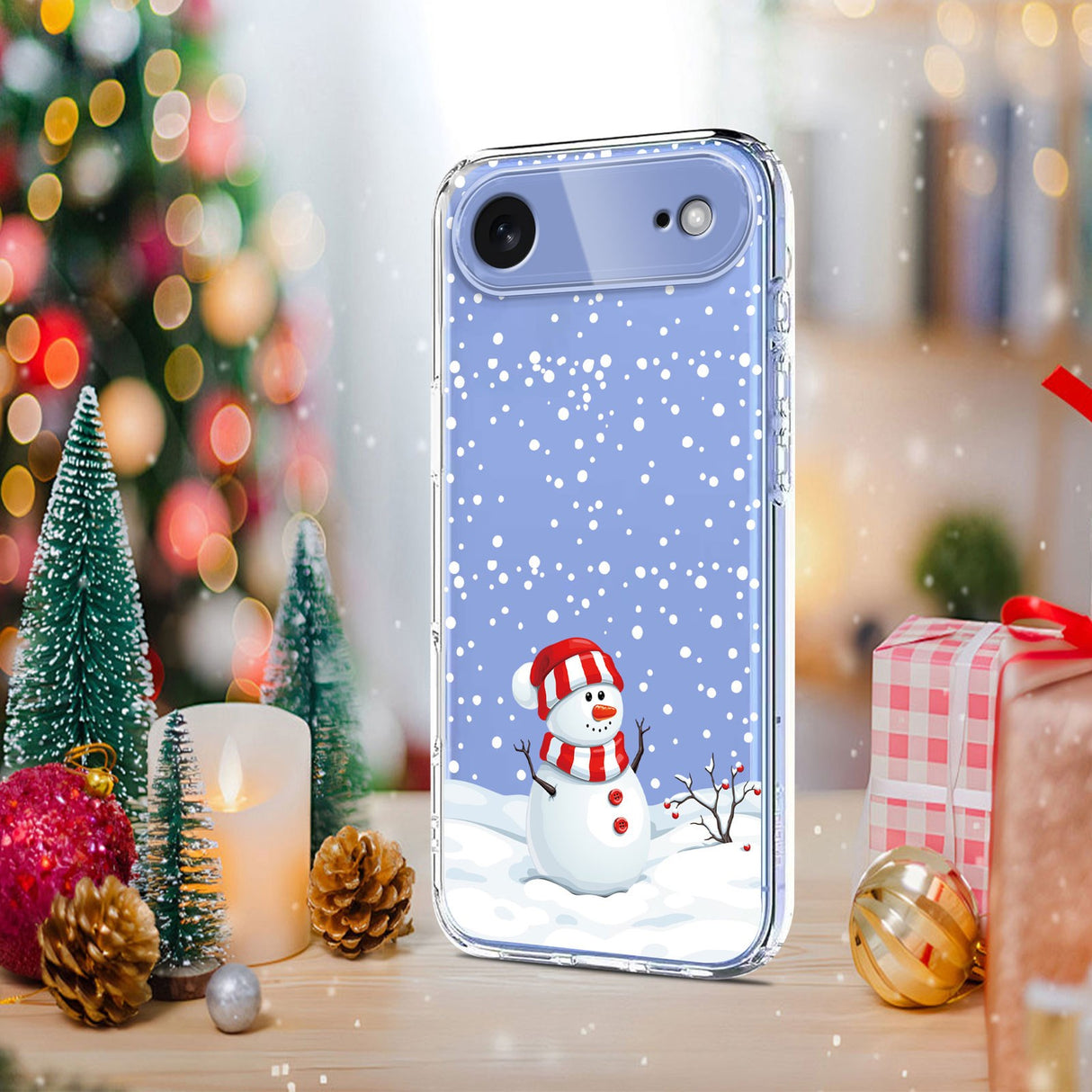 EIDERWOOD iPhone Air Fleksibelt Plast Jule Mobil Cover - Gennemsigtig / Snemand