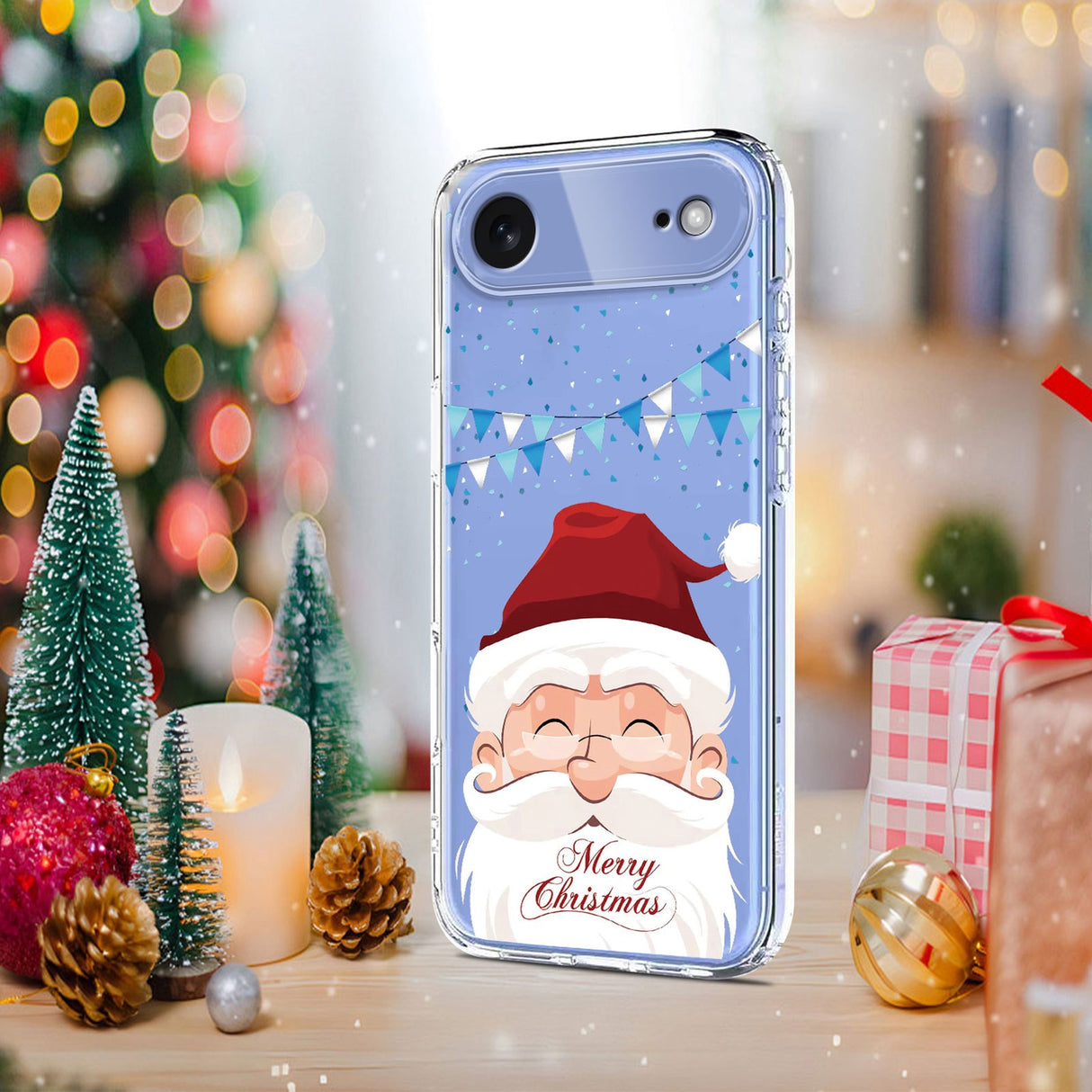 EIDERWOOD iPhone Air Fleksibelt Plast Jule Mobil Cover - Gennemsigtig / Julemanden