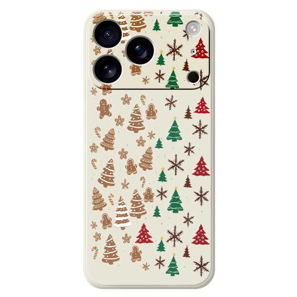 EIDERWOOD iPhone 17 Pro Jule Mobilcover - Fleksibelt Plastik - Kagemænd & Juletræer / Beige