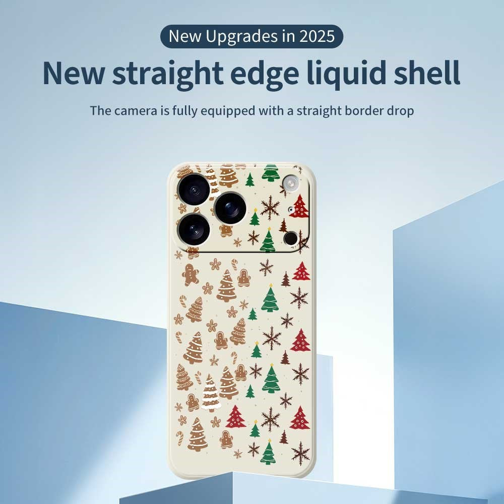 EIDERWOOD iPhone 17 Pro Jule Mobilcover - Fleksibelt Plastik - Kagemænd & Juletræer / Beige