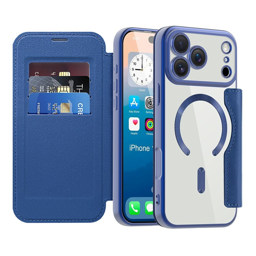 EIDERWOOD iPhone 17 Pro Flip Mobil Cover m. Gennemsigtig Bagside - MagSafe Kompatibel - Mørkeblå