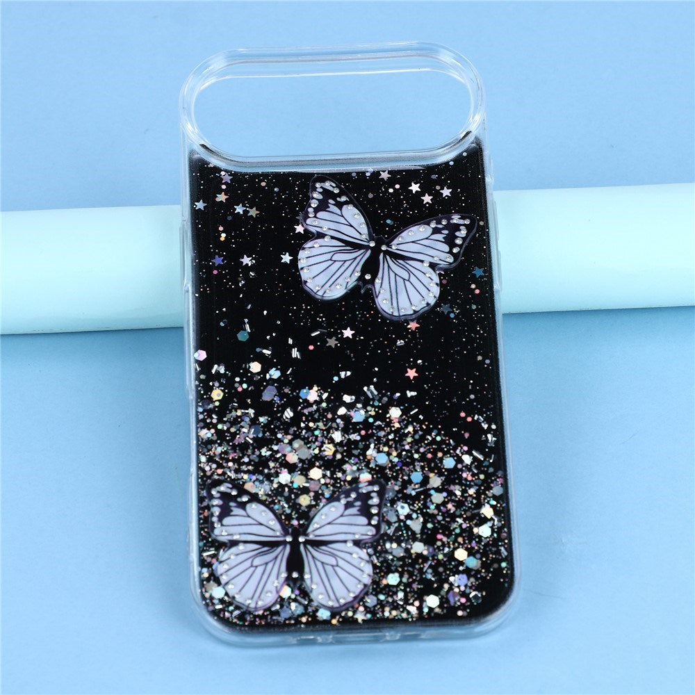 EIDERWOOD iPhone Air Fleksibelt Plastik Mobil Cover m. Sommerfugle - Gennemsigtig / Sort