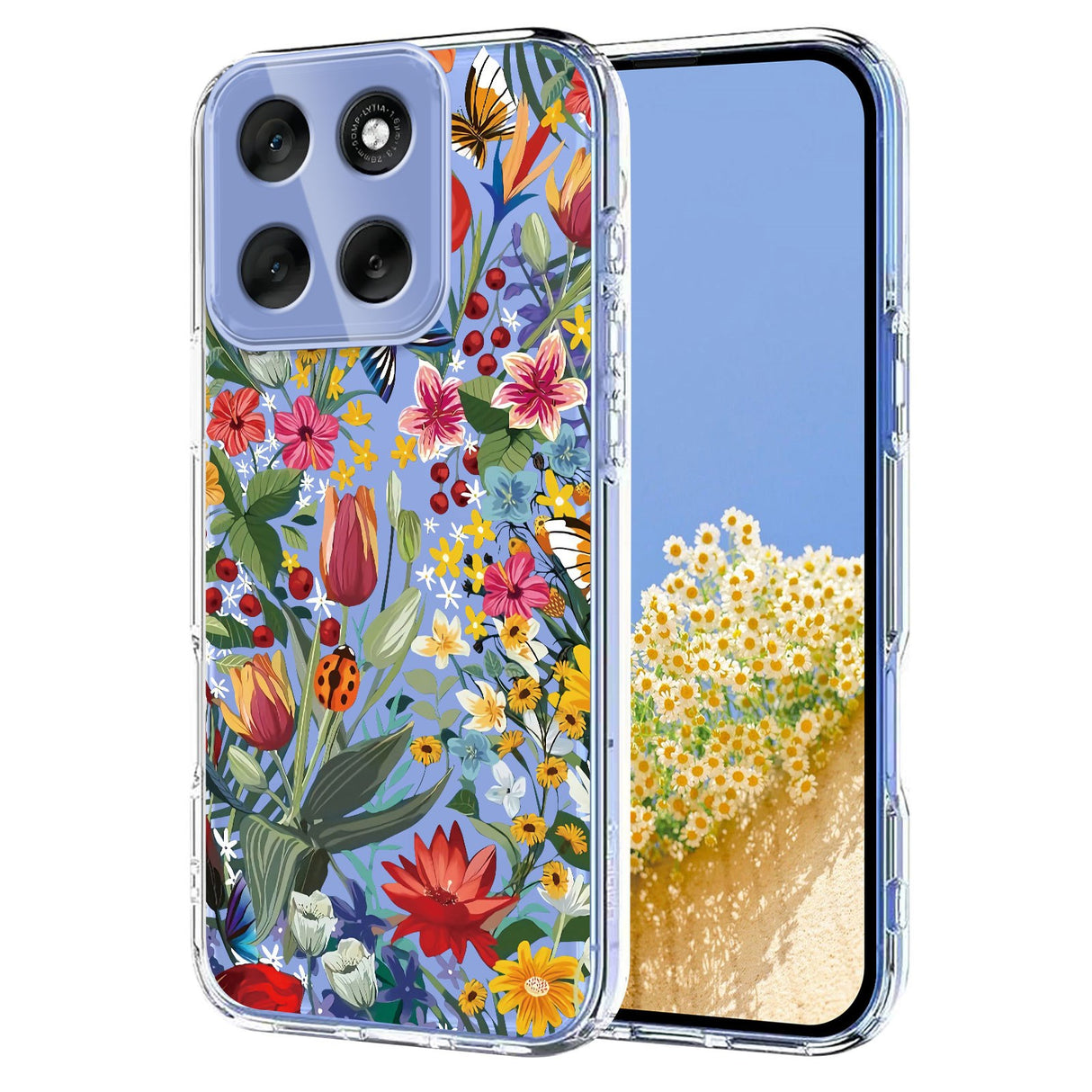 Motorola Moto G86 - EIDERWOOD Fleksibelt Plast Bagside Cover m. Print - Blomster