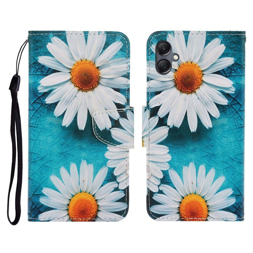 EIDERWOOD Samsung Galaxy A07 Imiteret Læder Flip Cover m. Pung & Rem - Blomst