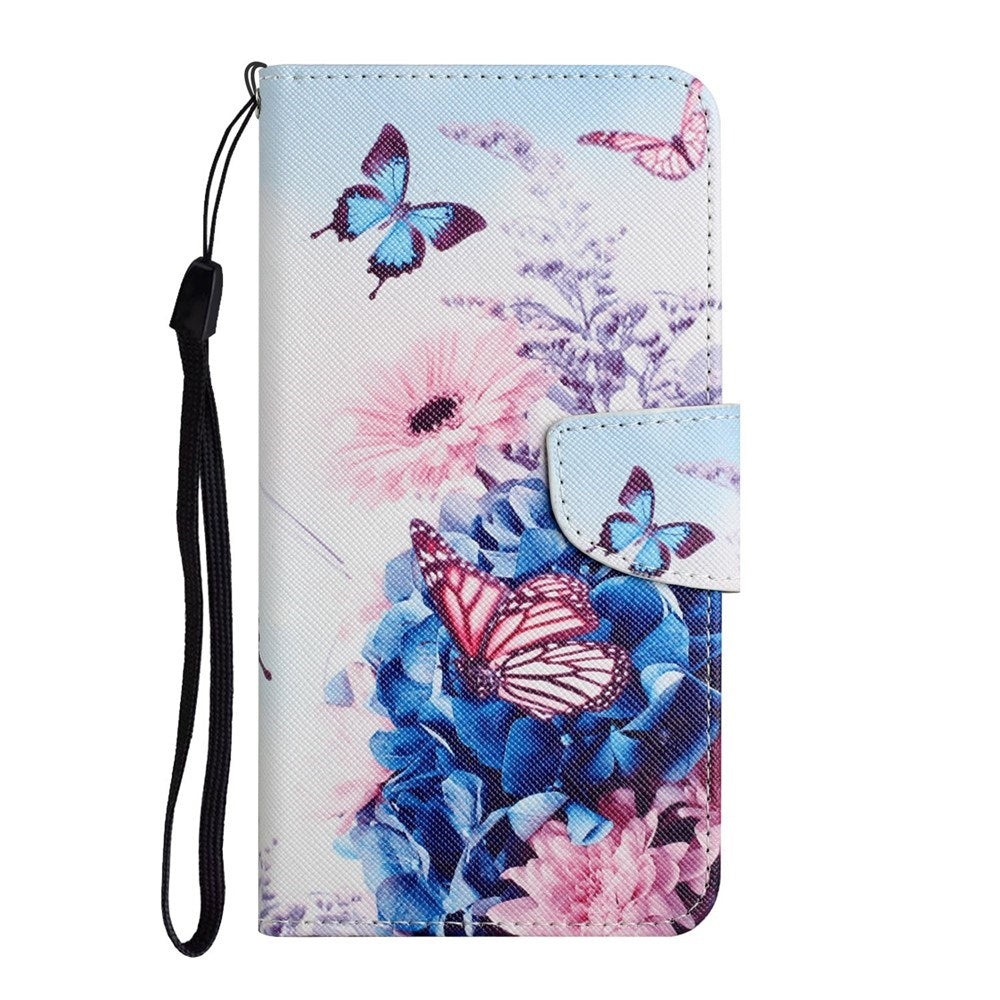 EIDERWOOD Samsung Galaxy A07 Imiteret Læder Flip Cover m. Pung & Rem - Sommerfugl