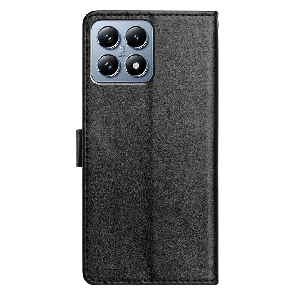 Xiaomi 15T EIDERWOOD Kunstlæder Mobilcover m. Kortholder & Strop - Sort