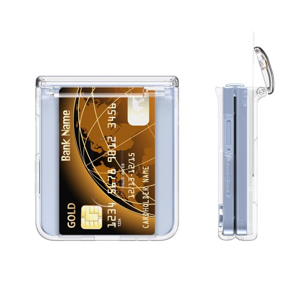 Samsung Galaxy Z Flip7 - EIDERWOOD Hårdt Plastik Cover m. Kortlomme - Gennemsigtig