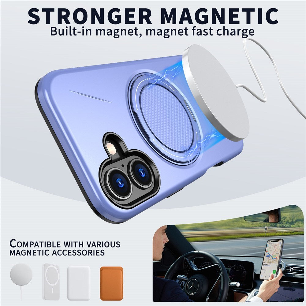 EIDERWOOD iPhone 17 Mobil Cover - Roterende Kickstand - MagSafe Kompatibel - Lilla