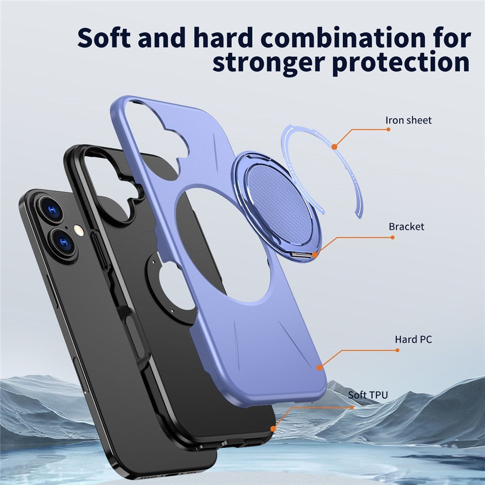 EIDERWOOD iPhone 17 Mobil Cover - Roterende Kickstand - MagSafe Kompatibel - Lilla