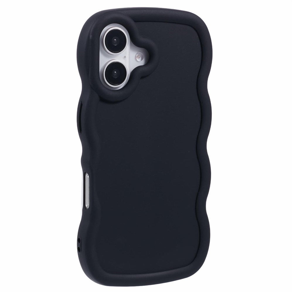 iPhone 17 - EIDERWOOD Fleksibelt Plastik Wavy Bagside Cover - Sort