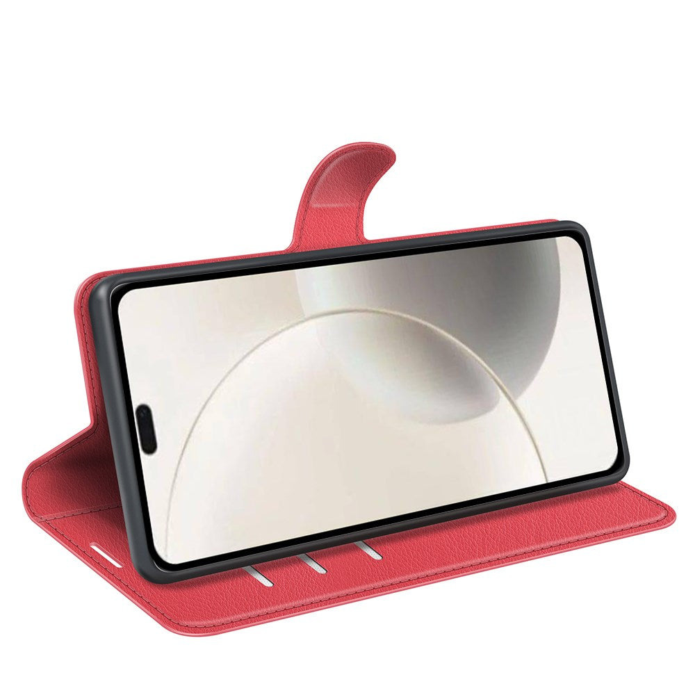 Honor 400 Smart - EIDERWOOD Kunstlæder Flip Cover m. Kortholder & Ståfunktion - Rød