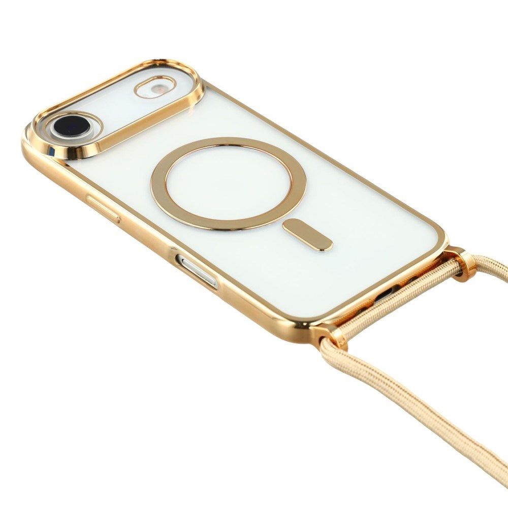 EIDERWOOD iPhone Air Fleksibelt Plastik Mobil Cover - inkl. Justerbar Strop - MagSafe Kompatibel - Gennemsigtig / Guld
