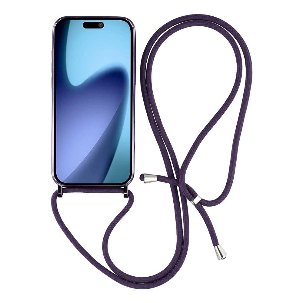 EIDERWOOD iPhone Air Fleksibelt Plastik Mobil Cover - inkl. Justerbar Strop - MagSafe Kompatibel - Gennemsigtig / Lilla