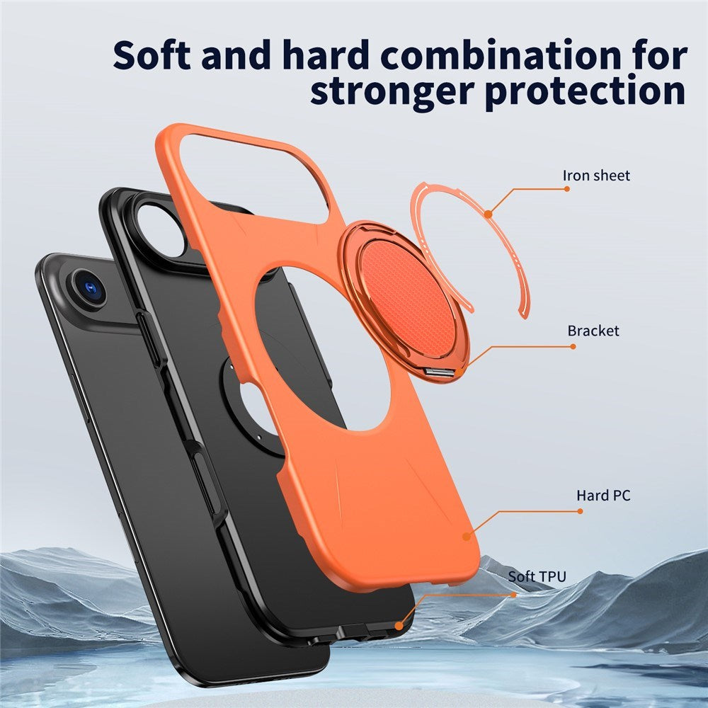 EIDERWOOD iPhone Air Mobil Cover - Roterende Kickstand - MagSafe Kompatibel - Orange