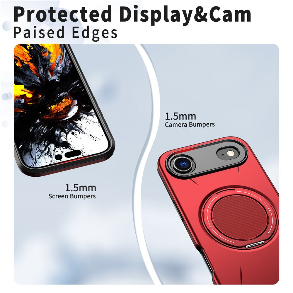 EIDERWOOD iPhone Air Mobil Cover - Roterende Kickstand - MagSafe Kompatibel - Rød