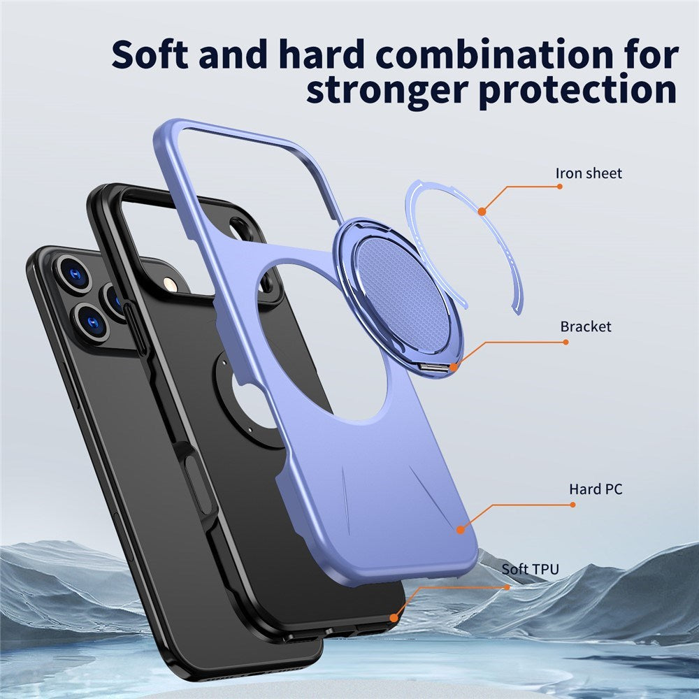 EIDERWOOD iPhone 17 Pro Mobil Cover - Roterende Kickstand - MagSafe Kompatibel - Lilla