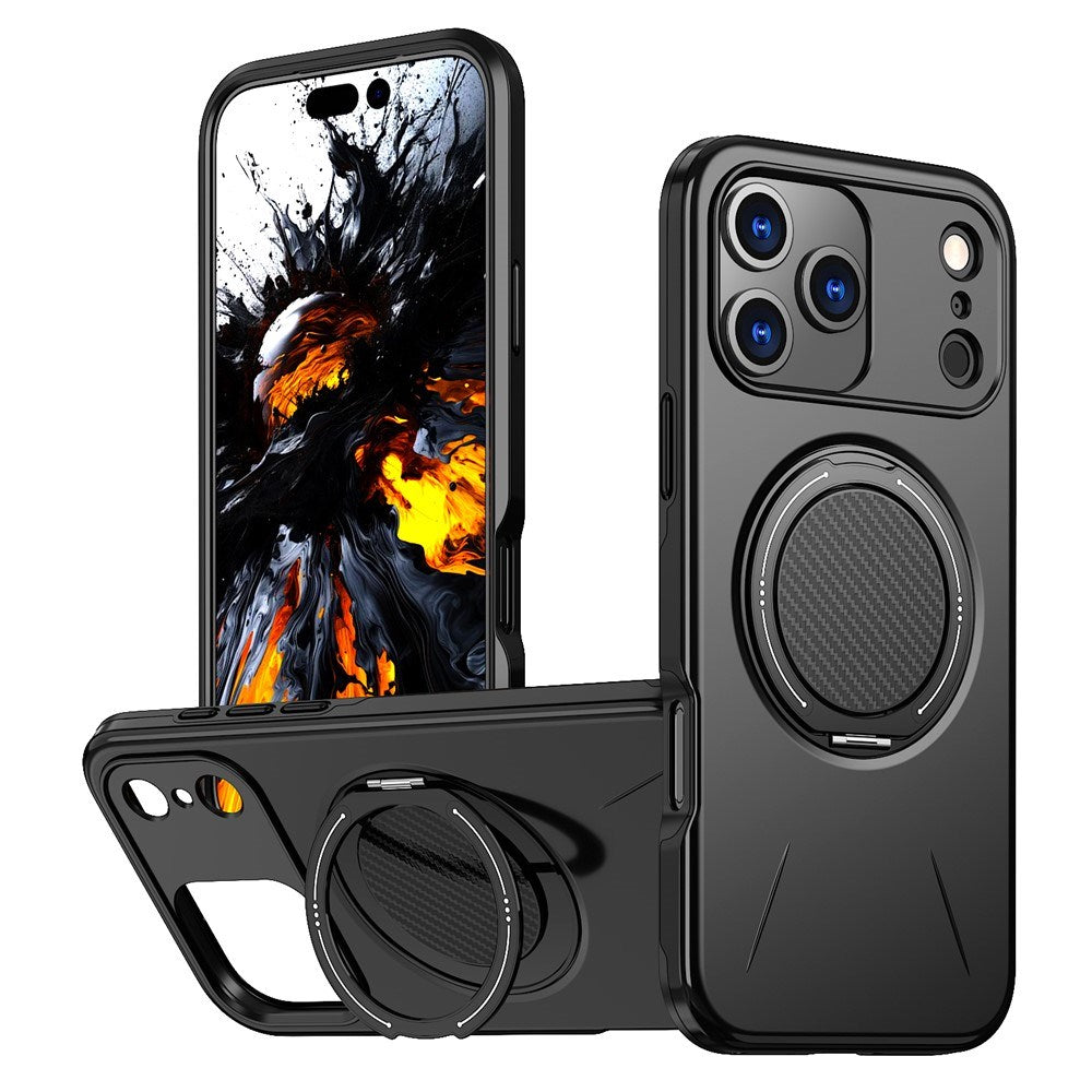 EIDERWOOD iPhone 17 Pro Mobil Cover - Roterende Kickstand - MagSafe Kompatibel - Sort