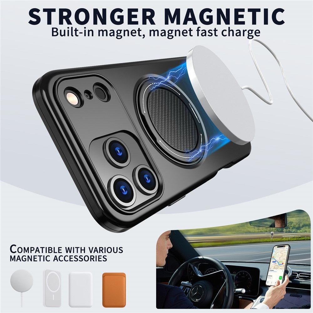 EIDERWOOD iPhone 17 Pro Mobil Cover - Roterende Kickstand - MagSafe Kompatibel - Sort