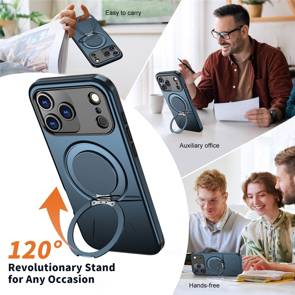 EIDERWOOD iPhone 17 Pro Mobil Cover - Roterende Kickstand - MagSafe Kompatibel - Blå