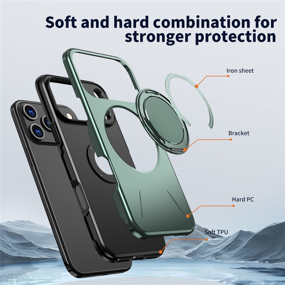 EIDERWOOD iPhone 17 Pro Max Mobil Cover - Roterende Kickstand - MagSafe Kompatibel - Grøn