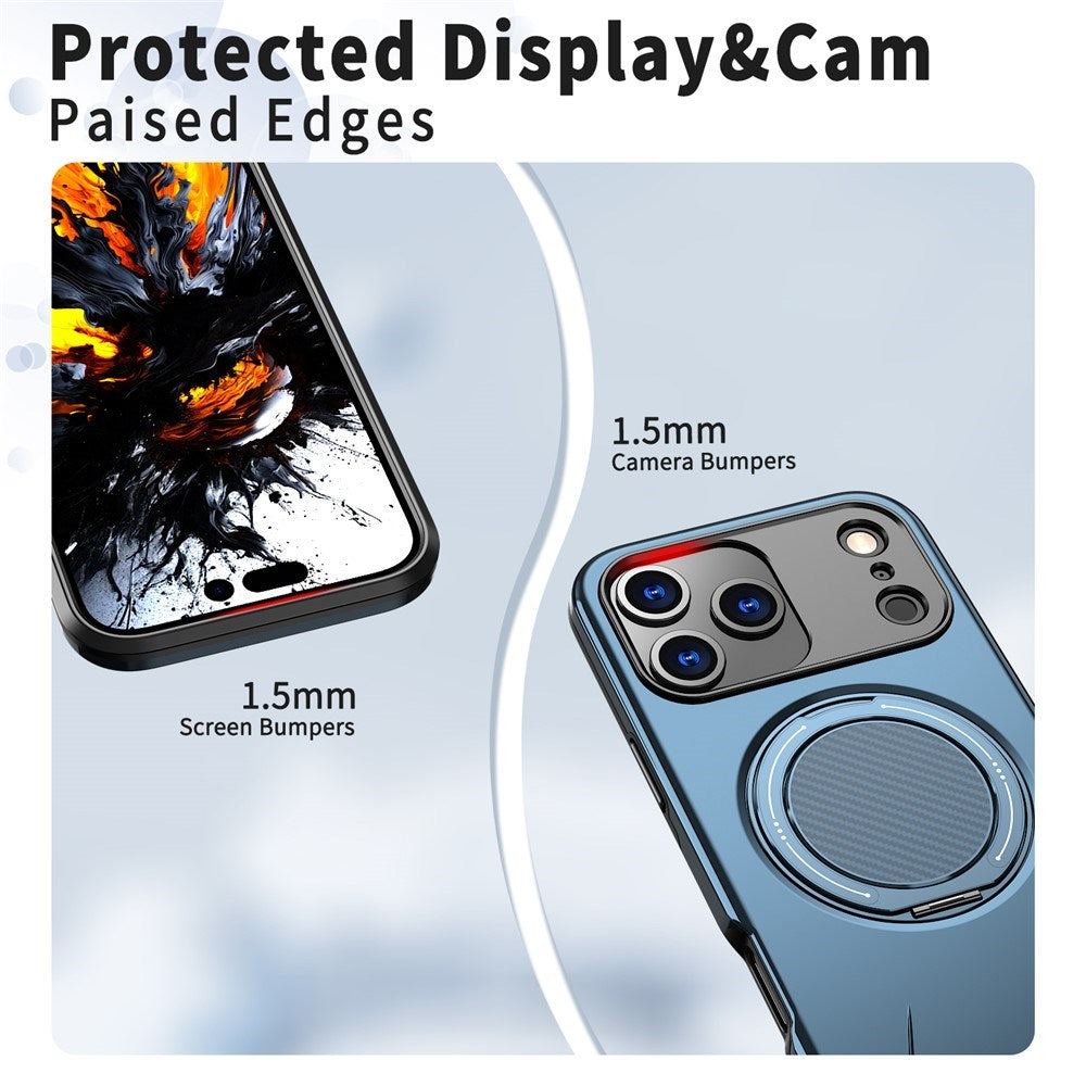 EIDERWOOD iPhone 17 Pro Max Mobil Cover - Roterende Kickstand - MagSafe Kompatibel - Blå