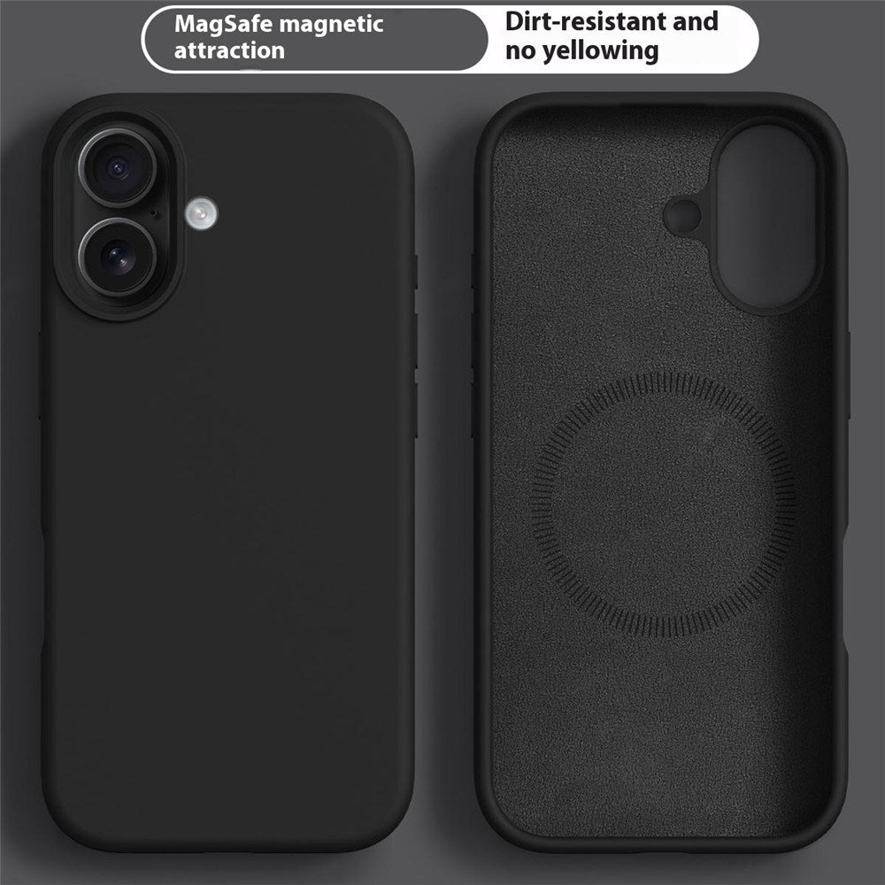 iPhone 16 - 2-i-1 Silikone & Hård Plast Bagside Cover - MagSafe Kompatibel - Sort