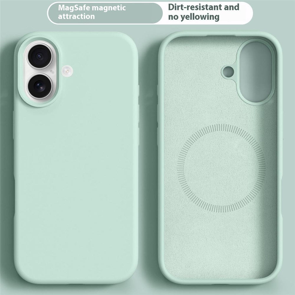 iPhone 16 - 2-i-1 Silikone & Hård Plast Bagside Cover - MagSafe Kompatibel - Lysegrøn
