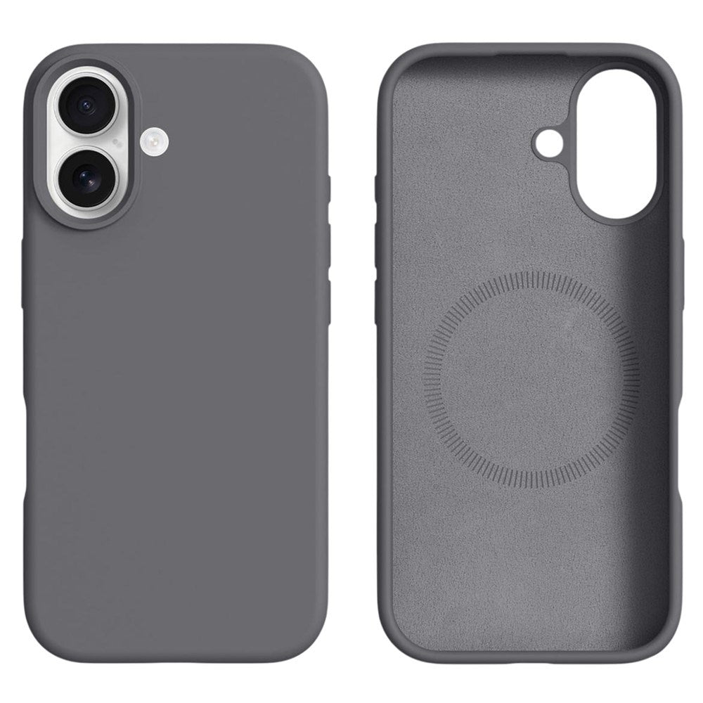 iPhone 16 - 2-i-1 Silikone & Hård Plast Bagside Cover - MagSafe Kompatibel - Mørkegrå