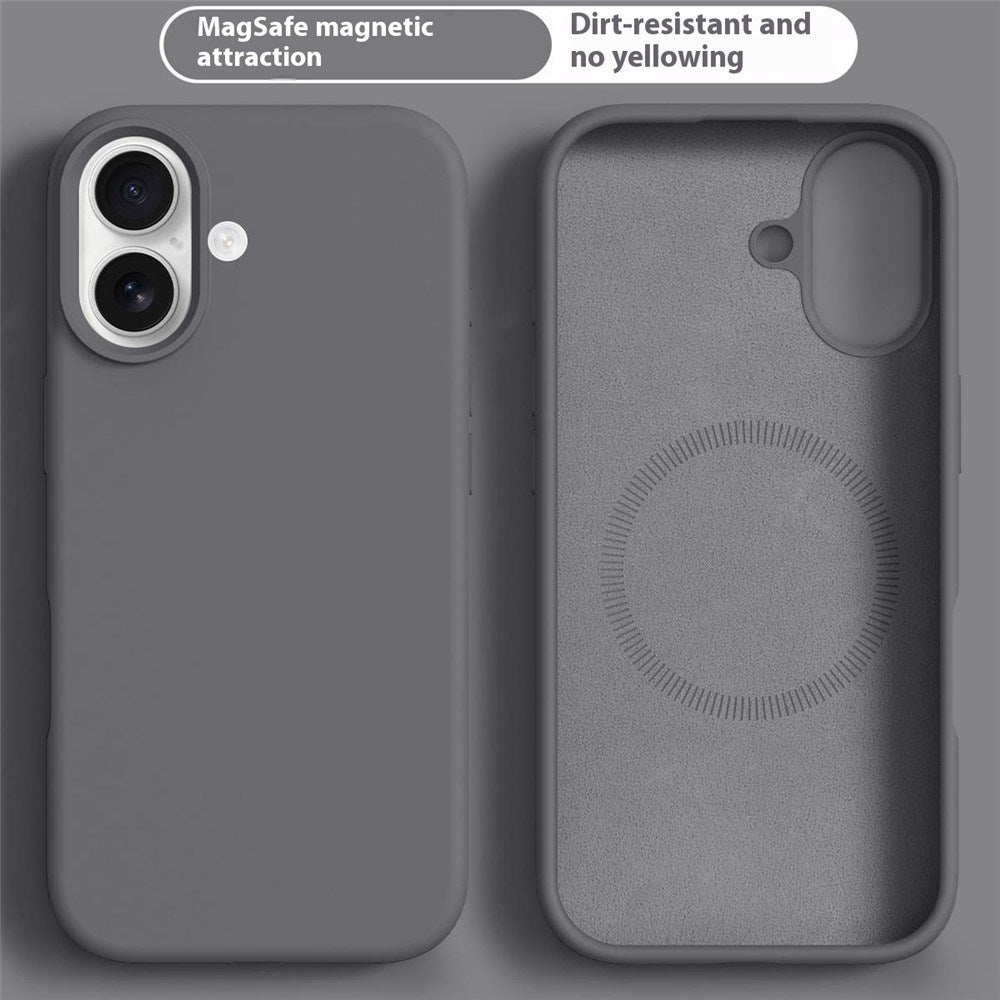 iPhone 16 - 2-i-1 Silikone & Hård Plast Bagside Cover - MagSafe Kompatibel - Mørkegrå
