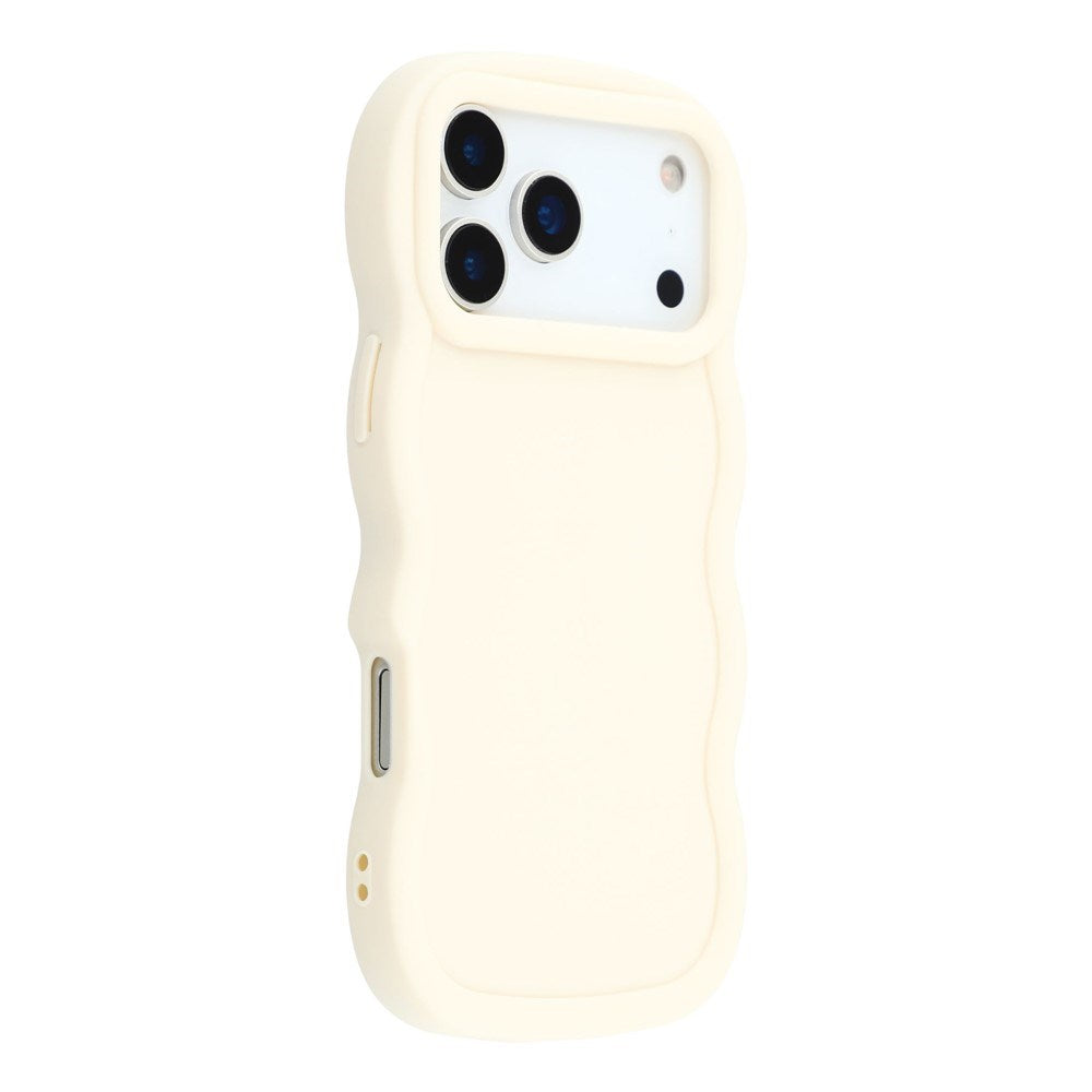 iPhone 17 Pro Max - EIDERWOOD Fleksibelt Plastik Wavy Bagside Cover - Hvid