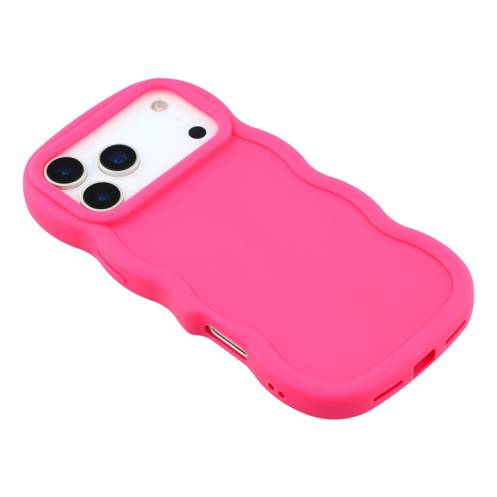 iPhone 17 Pro - EIDERWOOD Fleksibelt Plastik Wavy Bagside Cover - Pink