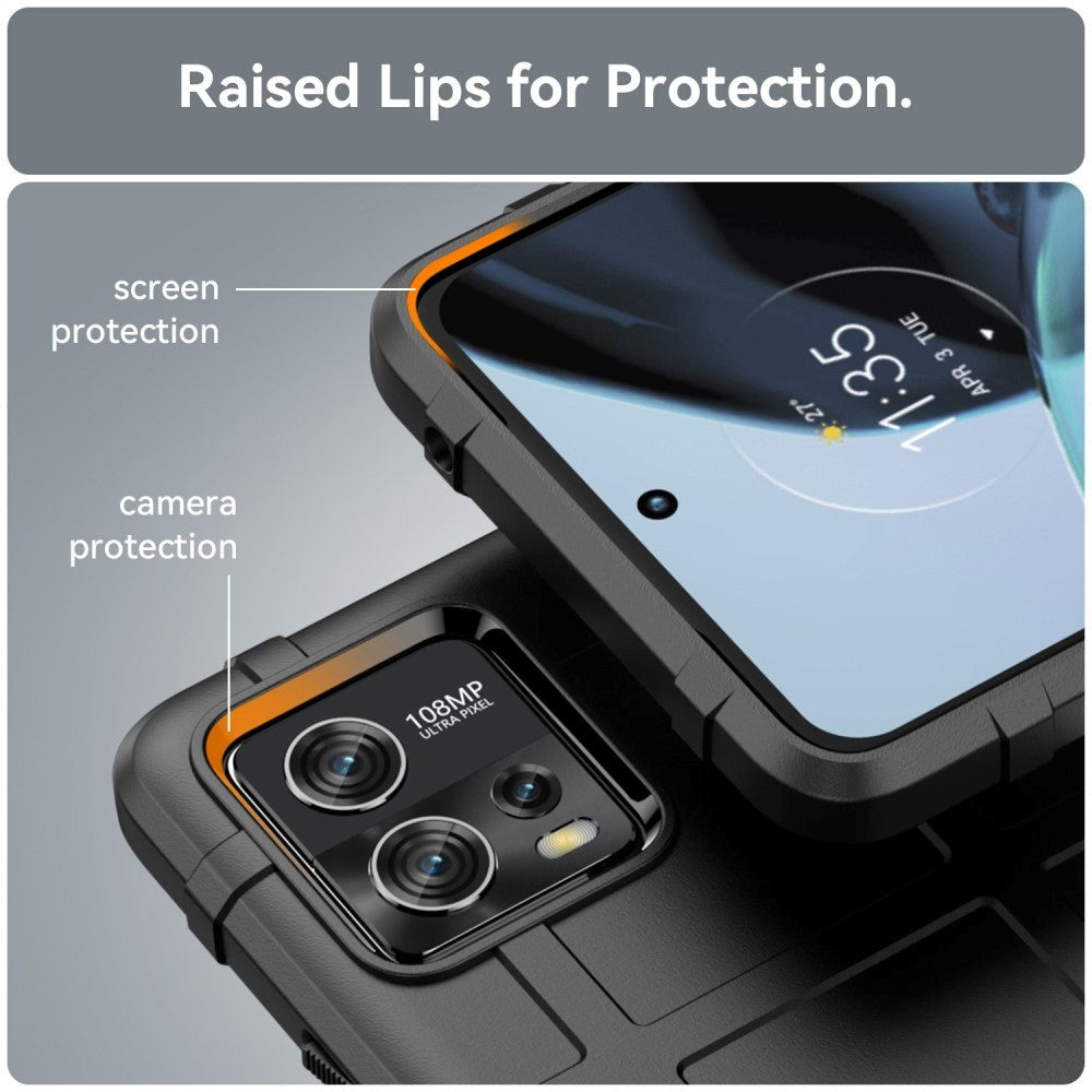 Motorola Moto G72 Rugged Shield Series Håndværker Mobil Cover - Sort