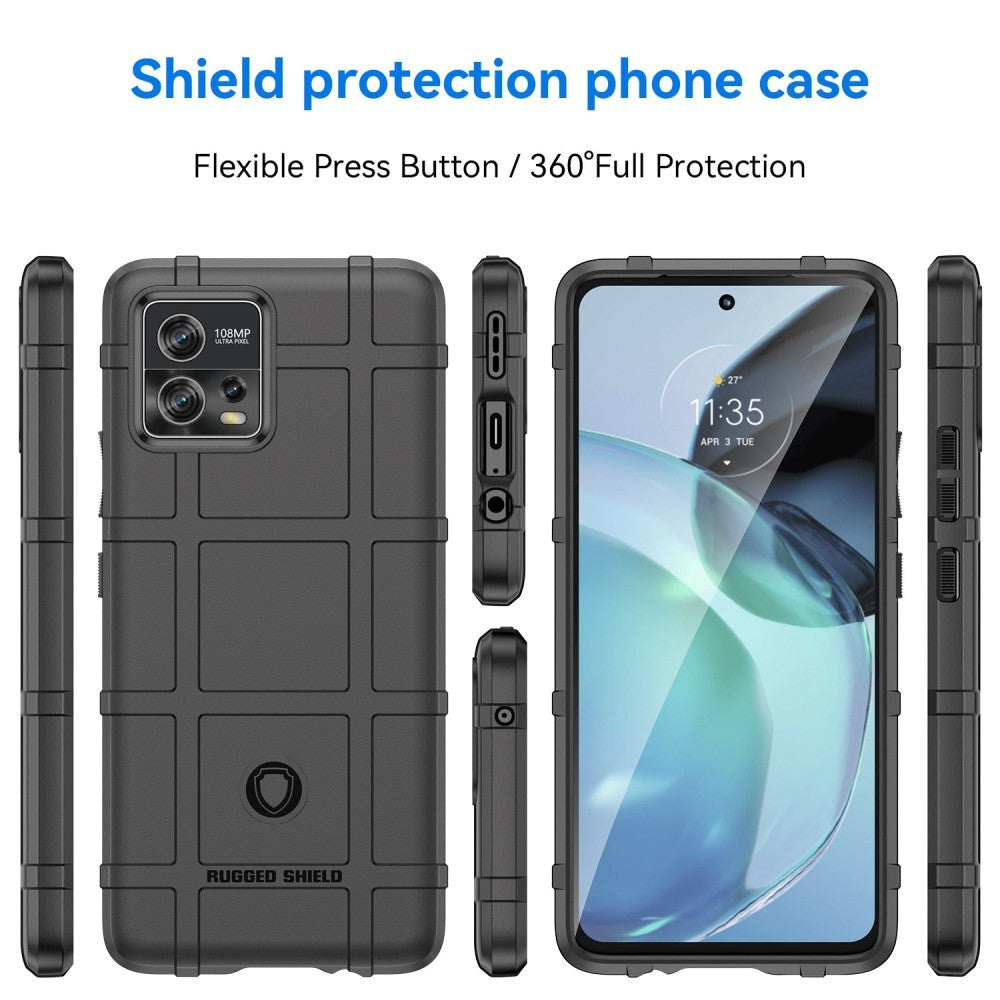 Motorola Moto G72 Rugged Shield Series Håndværker Mobil Cover - Sort