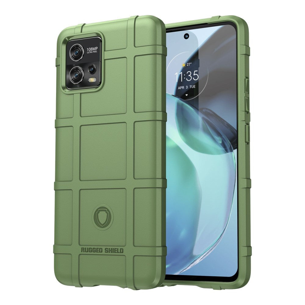Motorola Moto G72 Rugged Shield Series Håndværker Mobil Cover - Grøn
