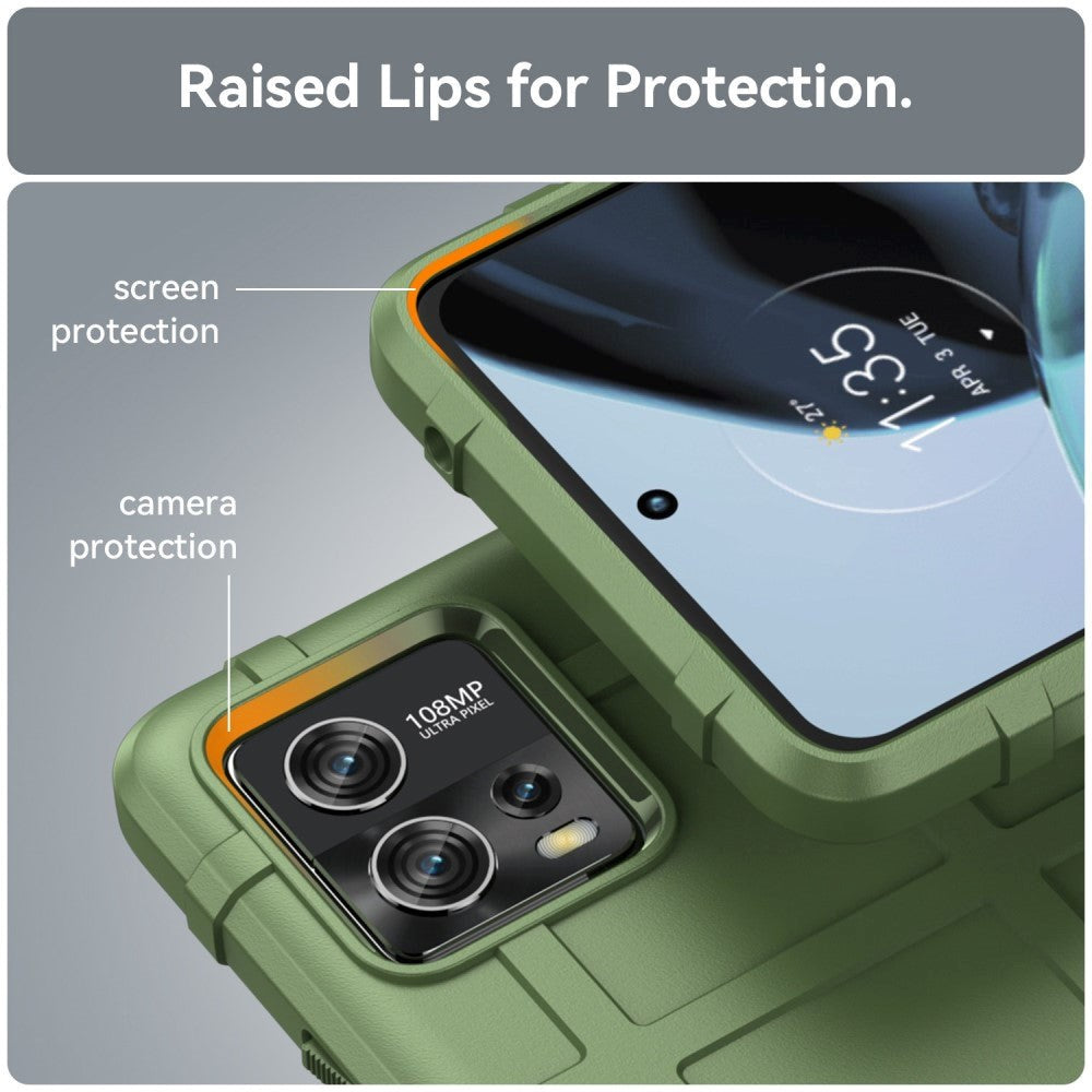 Motorola Moto G72 Rugged Shield Series Håndværker Mobil Cover - Grøn
