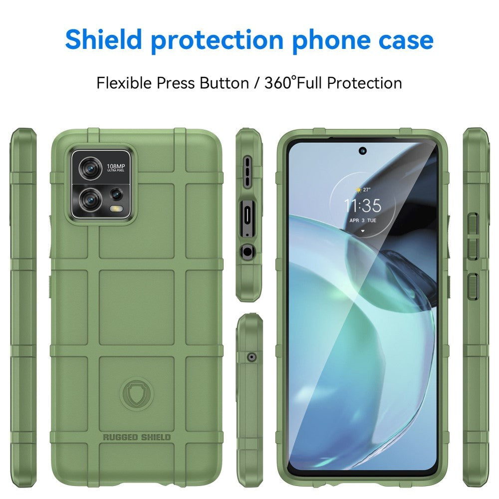 Motorola Moto G72 Rugged Shield Series Håndværker Mobil Cover - Grøn