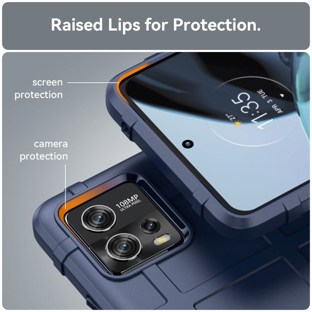 Motorola Moto G72 Rugged Shield Series Håndværker Mobil Cover - Blå