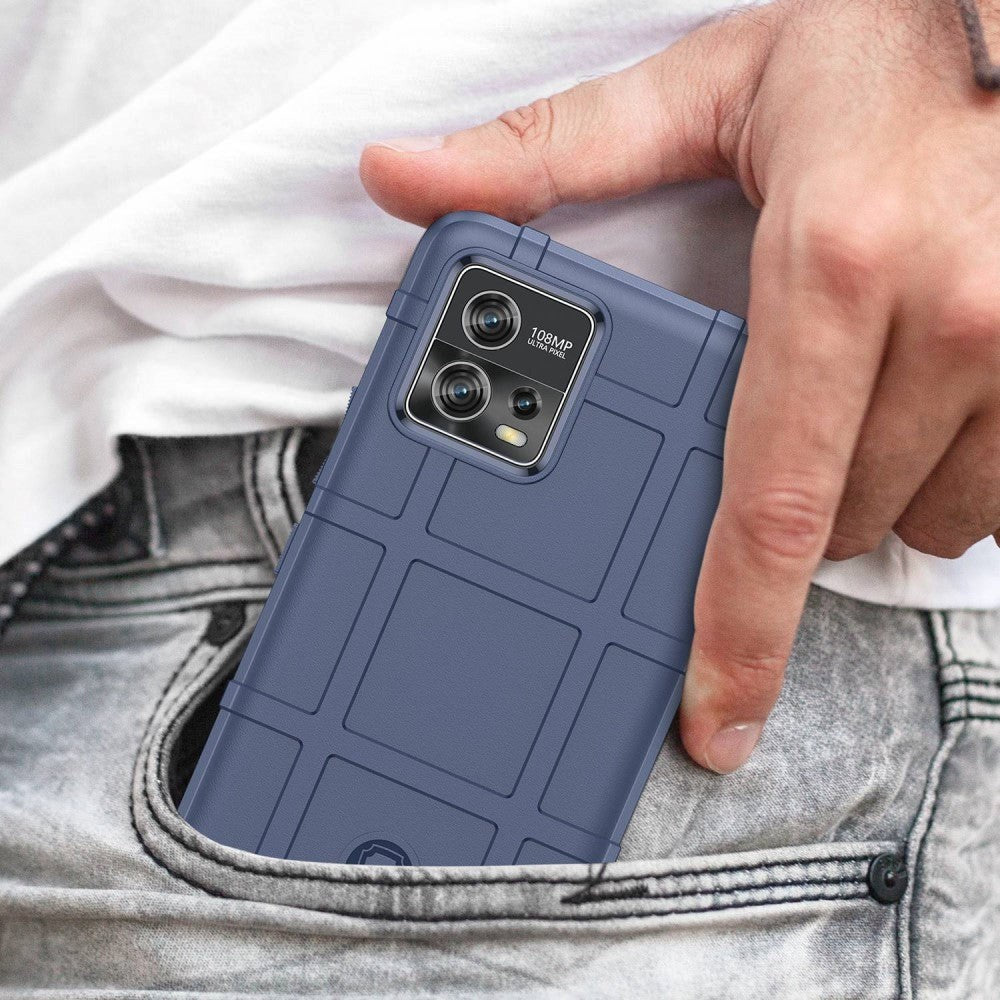 Motorola Moto G72 Rugged Shield Series Håndværker Mobil Cover - Blå