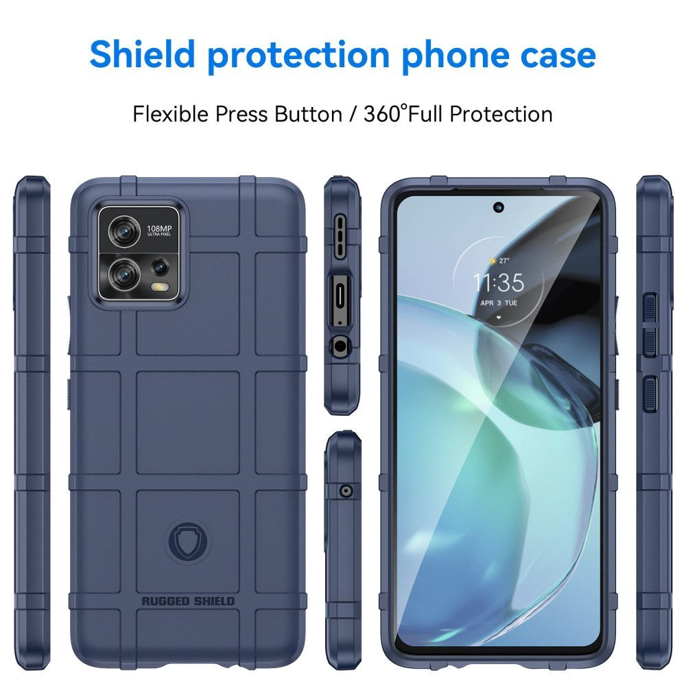 Motorola Moto G72 Rugged Shield Series Håndværker Mobil Cover - Blå