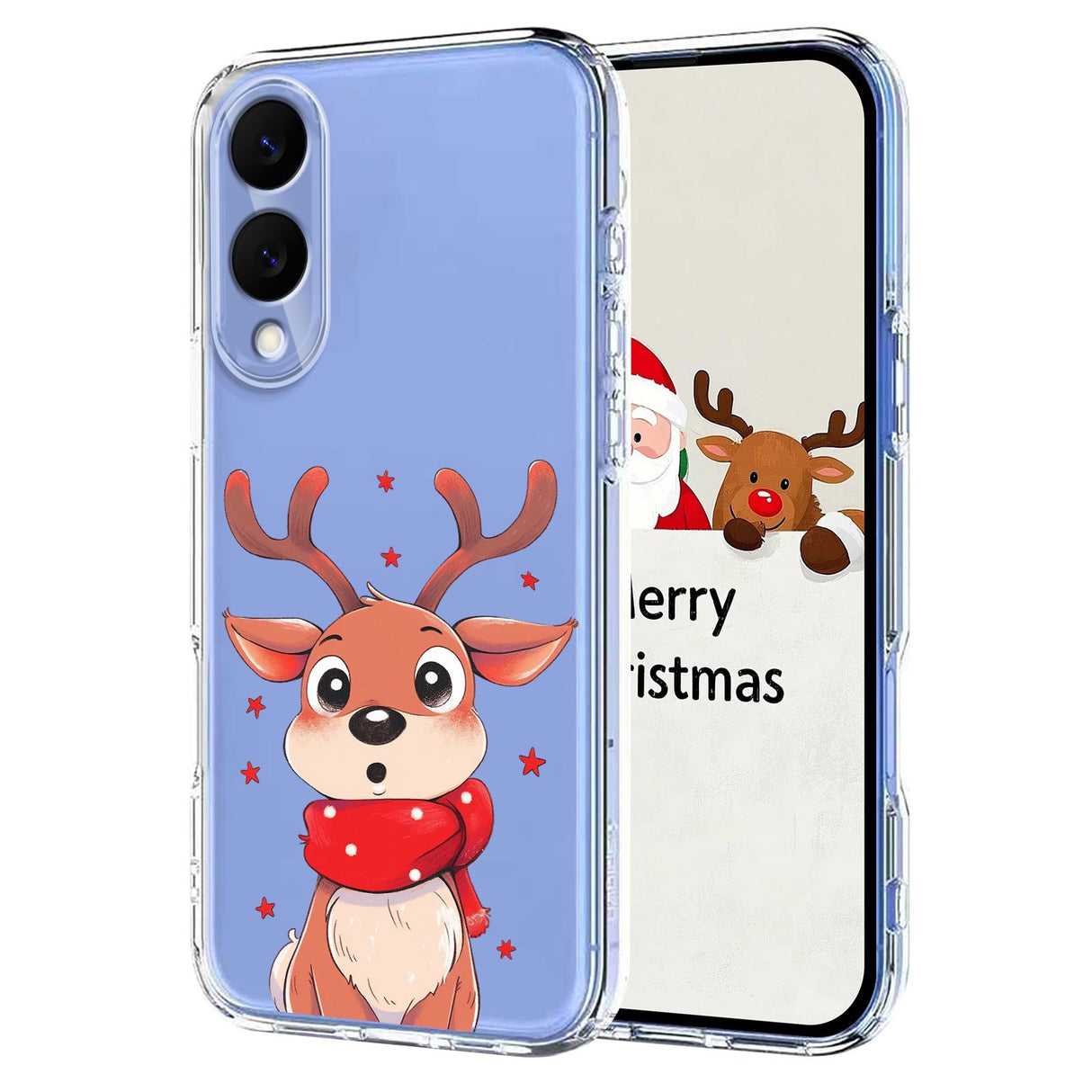EIDERWOOD Samsung Galaxy S25 Edge Fleksibelt Plast Jule Mobil Cover - Gennemsigtig / Rensdyr