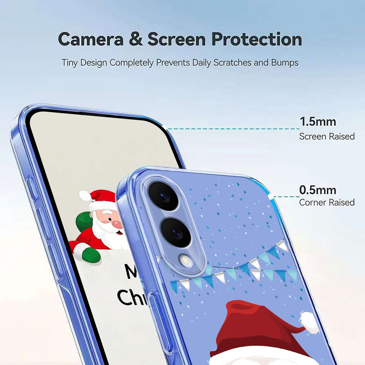 EIDERWOOD Samsung Galaxy S25 Edge Fleksibelt Plast Jule Mobil Cover - Gennemsigtig / Julemanden