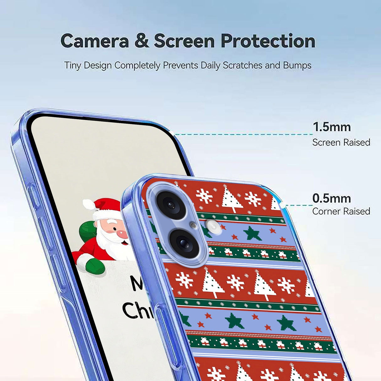 EIDERWOOD iPhone 16 Fleksibelt Plast Jule Mobil Cover - Gennemsigtig / Mønster