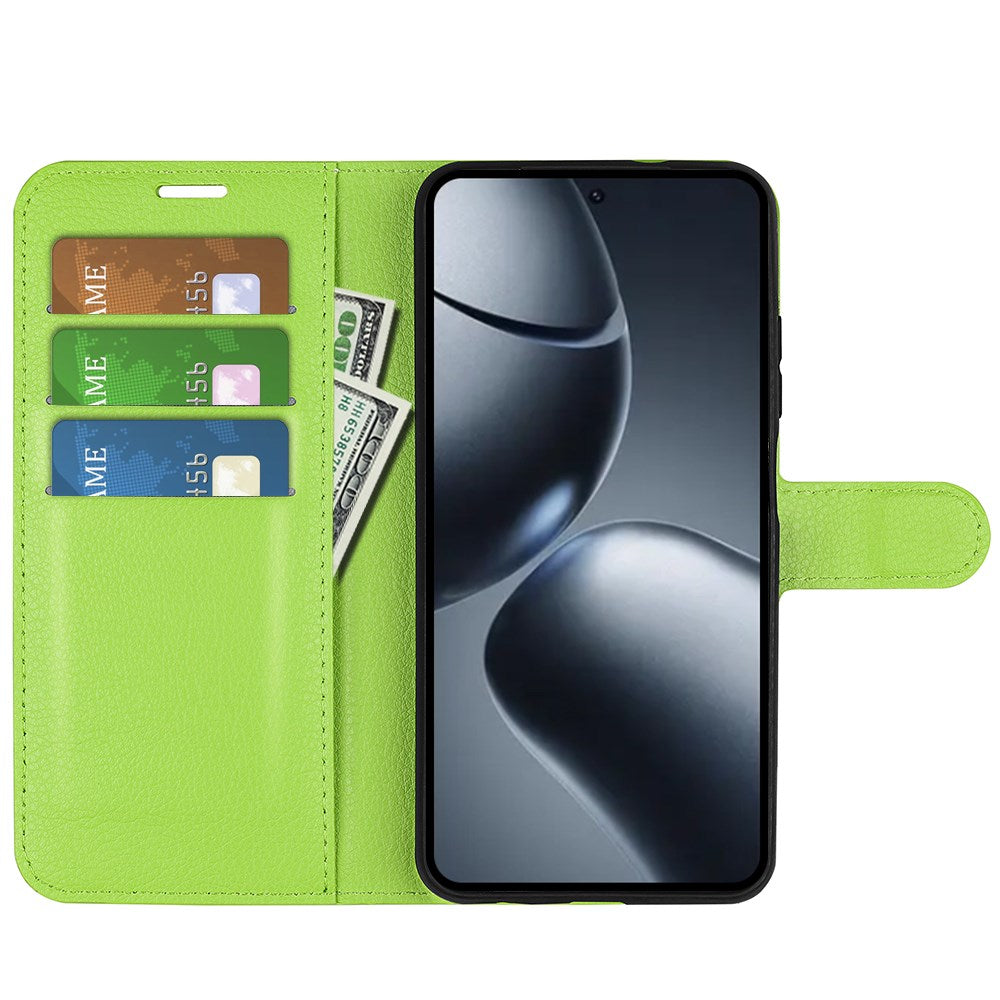 Xiaomi 15T Pro EIDERWOOD Kunstlæder Flipcover m. Pung & Ståfunktion - Sort