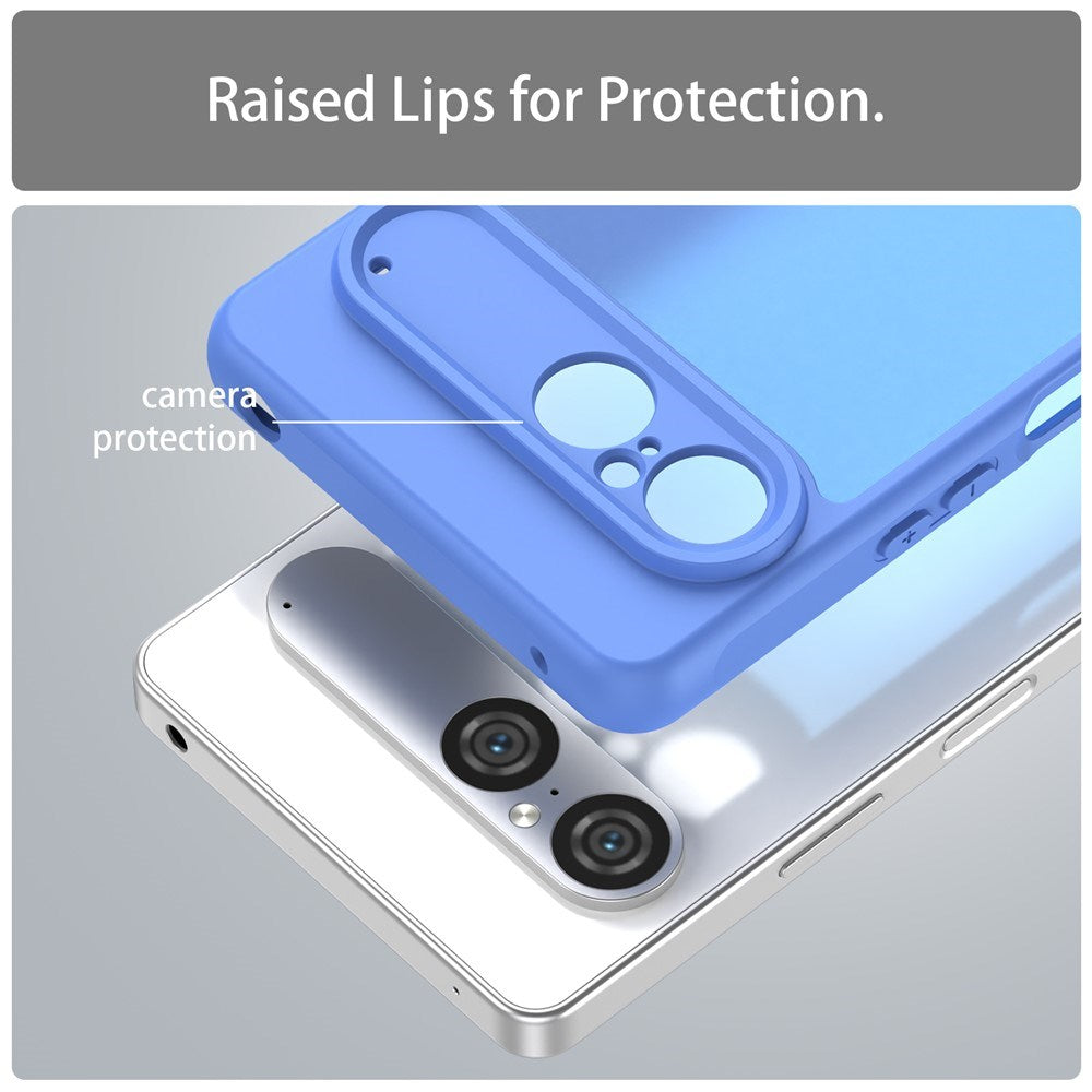 Sony Xperia 10 VII - EIDERWOOD Mat Hybrid Bagside Cover - Gennemsigtig / Blå