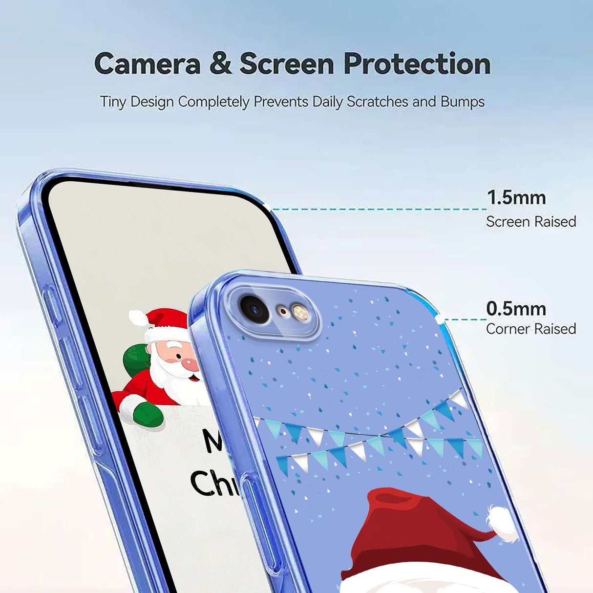 EIDERWOOD iPhone SE (2022 / 2020) / 8 / 7 Fleksibelt Plast Jule Mobil Cover - Gennemsigtig / Julemanden