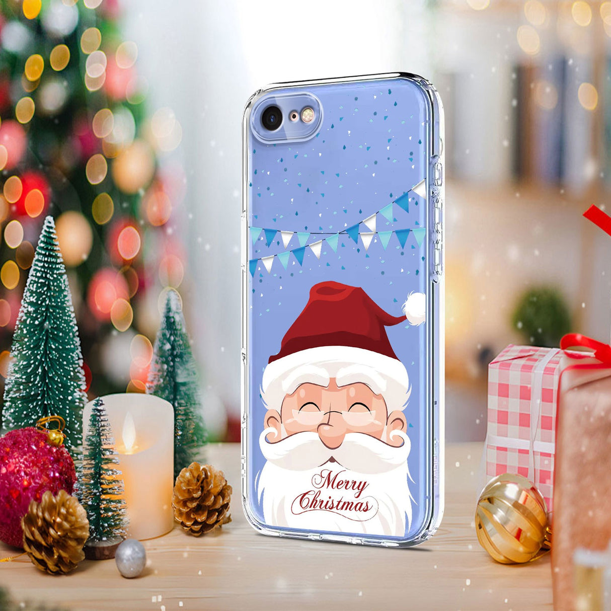 EIDERWOOD iPhone SE (2022 / 2020) / 8 / 7 Fleksibelt Plast Jule Mobil Cover - Gennemsigtig / Julemanden