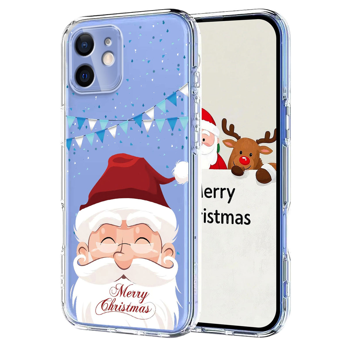 EIDERWOOD iPhone 12 / 12 Pro Fleksibelt Plast Jule Mobil Cover - Gennemsigtig / Julemanden