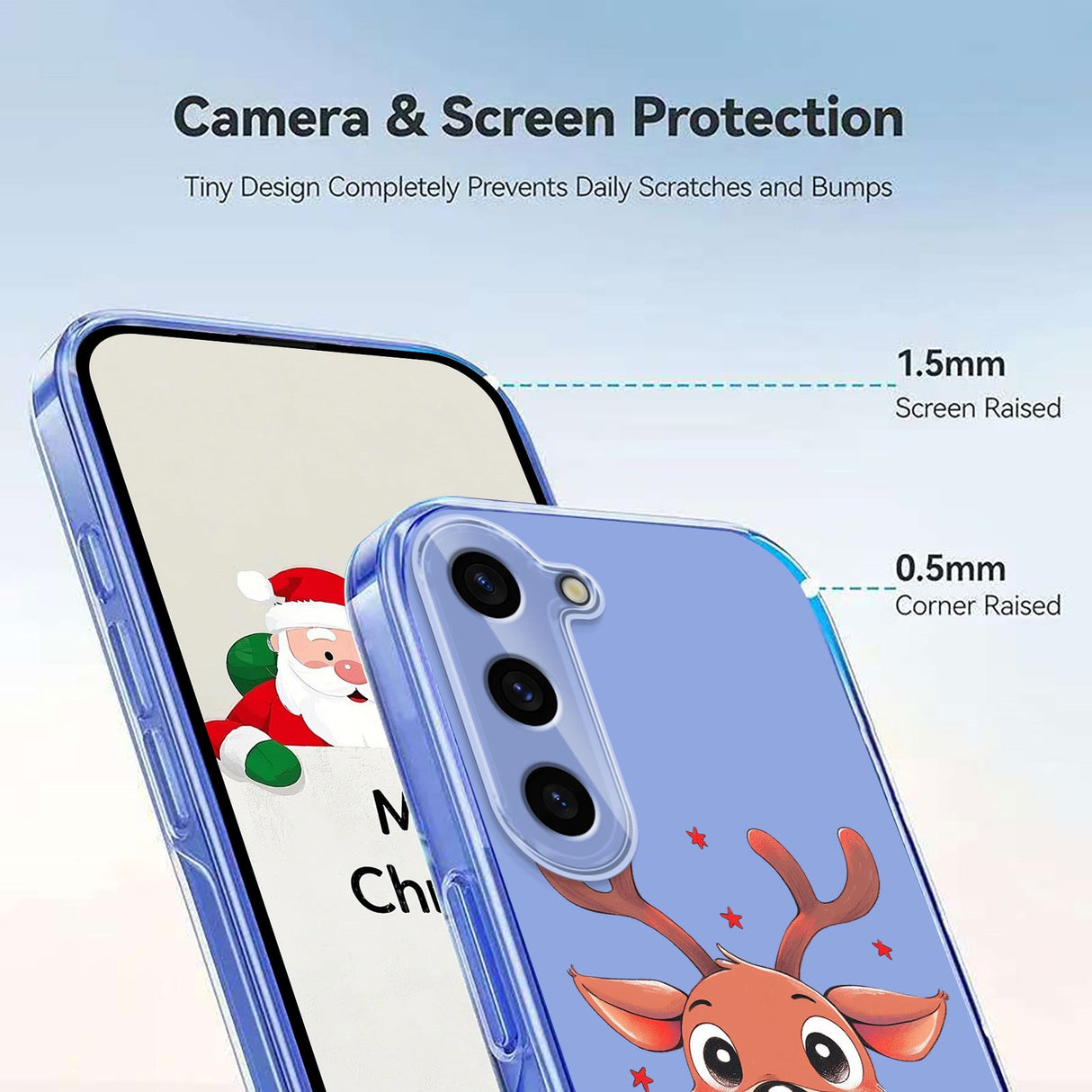 EIDERWOOD Samsung Galaxy S25+ (Plus) / S24+ (Plus) Fleksibelt Plast Jule Mobil Cover - Gennemsigtig / Rensdyr