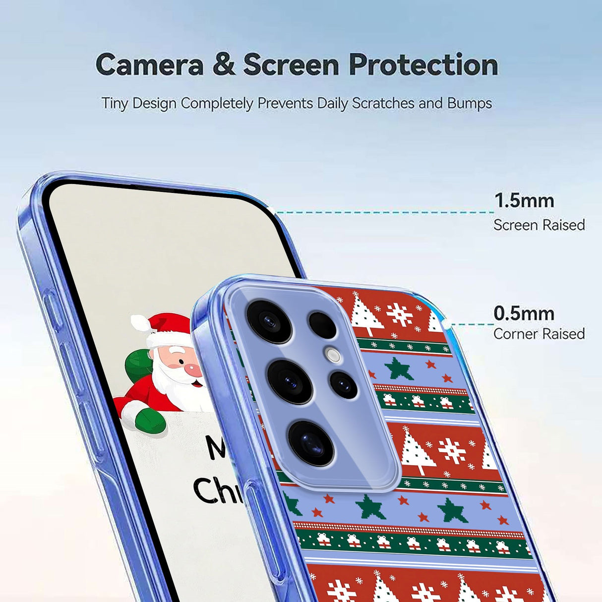 EIDERWOOD Samsung Galaxy S24 Ultra Fleksibelt Plast Jule Mobil Cover - Gennemsigtig / Mønster